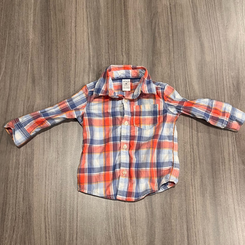 Carter's Red and Blue Plaid Button Down Shirt